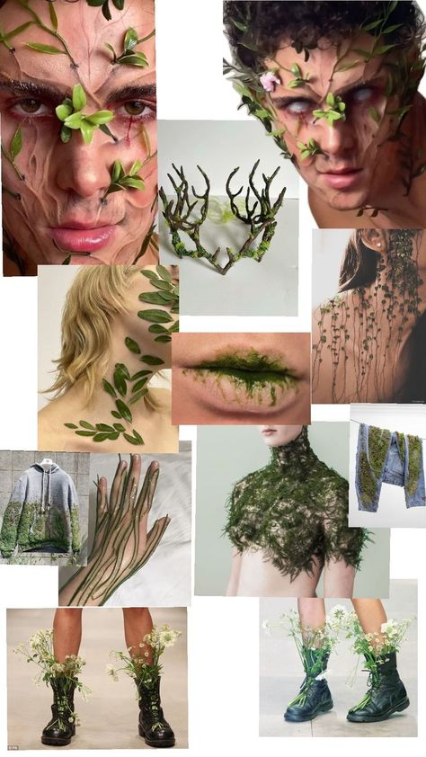 Earth Costume Element, Human Plant Hybrid Art, Forest Sprite Costume, Diy Mother Nature Costume, Earth Inspired Makeup, Earth Element Outfit, 4 Elements Costume, Mother Nature Outfit, Earth Fairy Costume