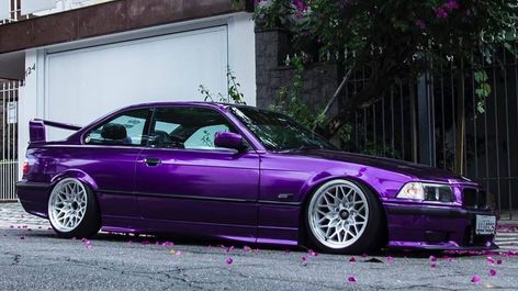 Dark Spring Aesthetic, Pink Bmw, E36 Coupe, Serie Bmw, Stanced Cars, E36 M3, Dream Cars Bmw, Purple Car, Super Fast Cars