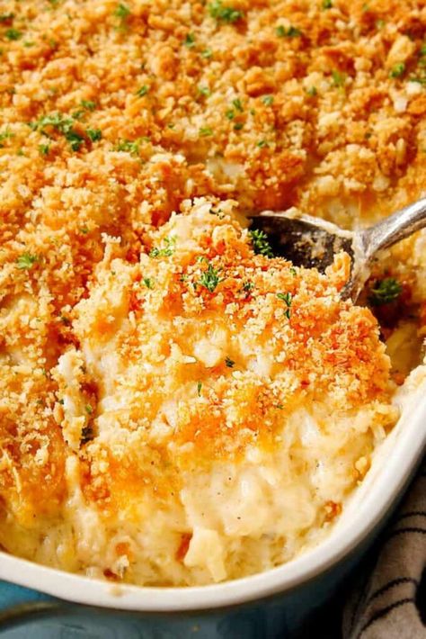 Carlsbad Cravings Recipes, Potatoes Au Gratin Recipe, Hashbrown Casserole Easy, Hashbrown Casserole Recipe, Cheesy Hashbrown Casserole, Au Gratin Potato Recipes, Cravings Recipes, Au Gratin Recipes, Hashbrown Casserole