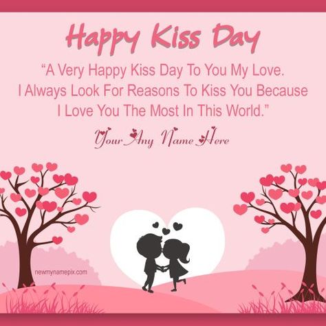 Name  Wishes, Kiss Day Messages, Editable Tools, Online Create, Customized Editing, Latest Pictures, Celebration Photo, Kissing Day, Wish You, Design Template, Most Popular,