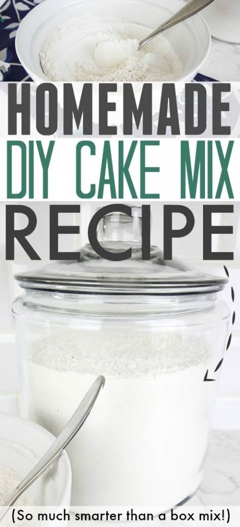 Recipe In A Jar, Homemade Cake Mixes, Cake Mix Recipe, Homemade Dry Mixes, Boxed Cake Mixes Recipes, Vanilla Cake Mixes, Oreo Dessert, Homemade Seasonings, Homemade Diy