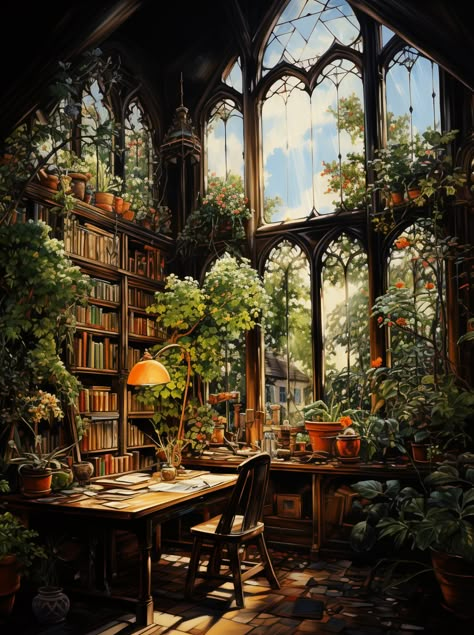 Beautiful Home Gardens, Library Aesthetic, Fantasy House, Fantasy Setting, Fantasy Places, Book Nook, Dreamy Art, Pretty Wallpapers Backgrounds, Fantasy Landscape