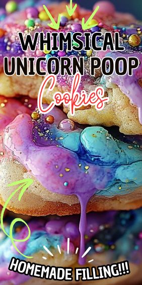 Whimsical Unicorn Poop Cookies Easy Unicorn Cookies, Unicorn Poop Cookies, Butter Substitute, Coloured Icing, Unicorn Poop, Unicorn Cookies, Small Spoon, Rainbow Sprinkles, Cookie Scoop