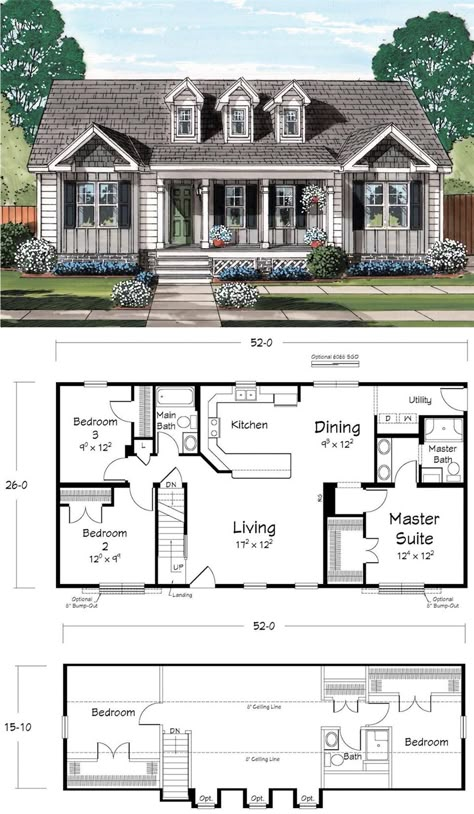 A few dormers can change the whole look of your house. Farm Cottage Floor Plans, Adding Panels To Walls, Sims 4 House Plans Cottage, Medium House Floor Plans, Cool House Floor Plans, House Blueprints Sims, Cute House Floor Plans, Blue Prints House, Cape House Plans