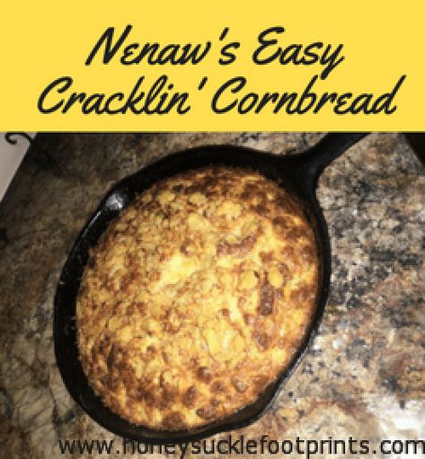 Easy, Cracklin' Cornbread, quick, simple, cast iron skillet Cracklin Bread Recipe, Cracklin Bread, Crackling Cornbread, Cracklin Cornbread, One Hour Rolls, Cornbread Ideas, Crackling Recipe, Blue Cornmeal, Yummy Nummies