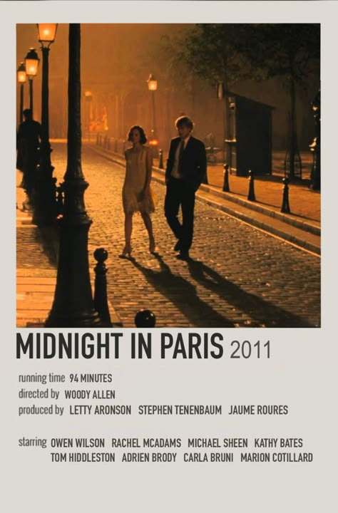 midnight in paris minimalist movie poster woody allen owen wilson rachel mcadams Midnight In Paris Poster, Paris Polaroid, Romantic Movie Posters, Paris Minimalist, Paris Movie, Woody Allen Movies, Series Posters, Midnight In Paris, Iconic Movie Posters