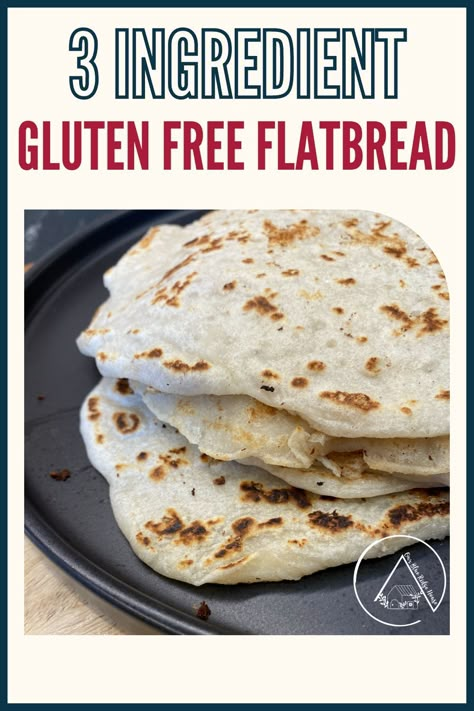 This 3 ingredient gluten free flatbread recipe is great for vegan wraps, mini pizzas, breakfast wraps, sweet deserts and more. #glutenfree #flatbread #veganrecipes Homemade Wraps Gluten Free, Gluten Free Flatbreads, Gluten Free Vegan Flatbread, Gluten Free Flatbread Easy, Gluten Free Chapati, Gluten Free Lefse, Gluten Free Flat Bread Recipe Simple, Vegan Grain Free Recipes, Gluten Free Vegan Flatbread Recipe