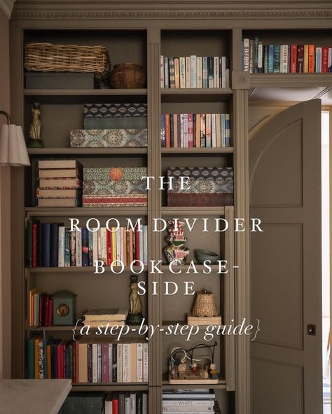 Hoping this will be helpful to many of you considering the addition of a room divider! Let me know if you have any further questions… Bookcase Room Divider Ideas, Bookshelf Room Divider, Freedom House, Room Divider Bookcase, Home Library Rooms, Cottagecore Living, Room Divider Ideas, Divider Ideas, Bath England