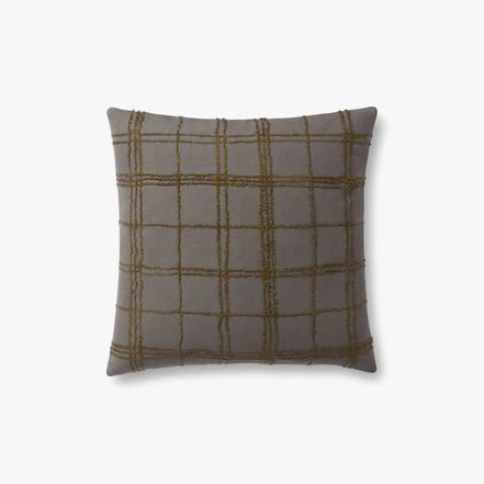 PJS0010 CHARCOAL / OLIVE | Loloi Rugs Green Throw Pillows Living Room, Olive Living Room, Loloi Pillows, Jean Stoffer, Charcoal Pillow, Charcoal Background, Throw Pillows Living Room, Chris Loves Julia, Green Throw