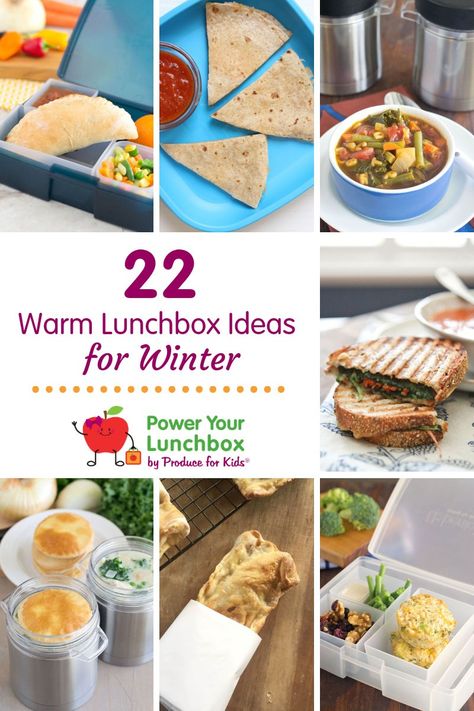 22 Warm Lunchbox Ideas for Winter - During chilly months, a warm lunchbox is much needed! Try one of these healthy winter lunch ideas for your kids to stay warm! #Produceforkids #poweryourlunchbox #winterlunch #lunchboxideas Winter Lunches For Work, Lunch Ideas Hot Meals, Hot Lunchbox Ideas, Easy Hot Lunch Ideas For Work, Easy Warm Lunch Ideas, Healthy Warm Lunch Ideas, Hot Lunch Ideas For Kids Thermos, Warm Lunch Ideas For Work, Healthy Winter Lunch Ideas