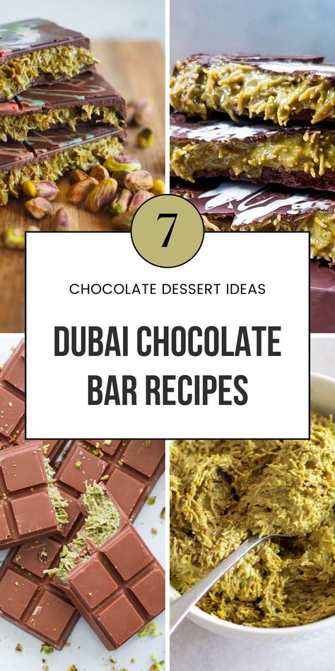 Pinterest image for an article about dubai chocolate bar How To Make Dubai Chocolate Bar, Dubai Candy Bar, Diy Dubai Chocolate, Knafeh Chocolate Bar Recipe, How To Make Dubai Chocolate, Knafeh Chocolate Bar, Viral Dubai Chocolate Bar Recipe, Dubai Chocolate Recipe, Dubai Chocolate Bar Recipe