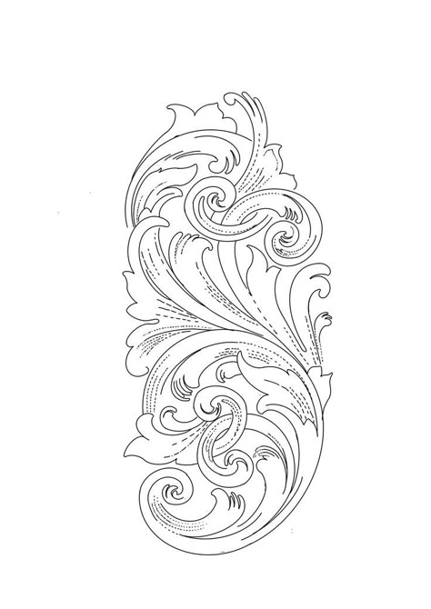 Printable Leather Tooling Patterns That Are Playful 6DD How To Draw Filigree, Filagree Design Tattoo Outline, Filigree Tattoo Stencil, Filigree Stencil, Filigree Outline, Planet Ink, Tatto Designs, Mangas Tattoo, Abstract Tattoo Ideas