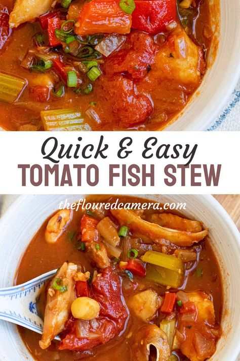 Tomato Fish Stew Fish Stew Recipes Seafood, Fish Soups, Fish Stew Recipes, Oyster Stew, Chowder Recipes Seafood, Fish Chowder, Canned Fish, Pork Stew, Seafood Stew