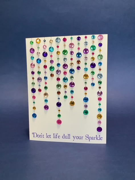 Cards With Rhinestones, Glitter Cards Diy, Birthday Cards For Women Handmade, Encouragement Cards Handmade, Sequin Cards, Imperial Blue, Birthday Card Craft, Christmas Card Art, Funny Christmas Cards