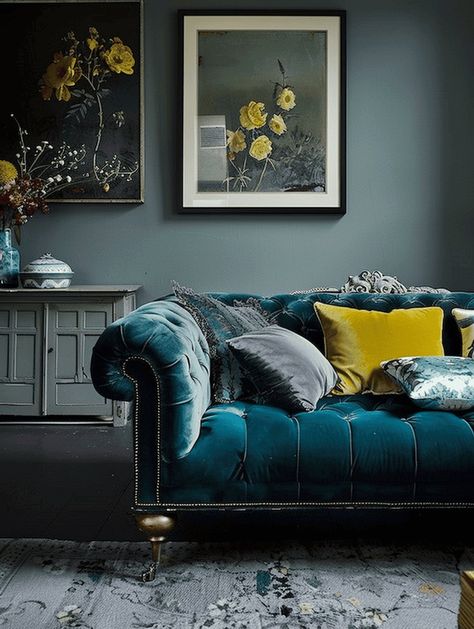 Dark Teal Living Room, Teal Living Room Ideas, Teal Lounge, Teal Living Room, Teal Rooms, Room Ideas Inspiration, Teal Living Rooms, Living Room Cozy, A Stack Of Books