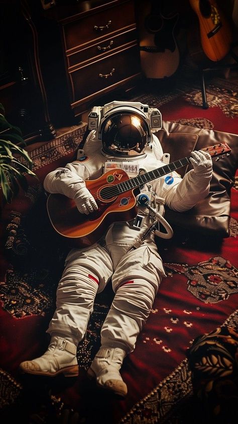 Astronaut Guitar, Astronaut Wallpaper, Iphone Wallpaper Stills, Astronaut Art, Dark Souls Art, Space Illustration, J Black, Dope Cartoon Art, Moon Photography