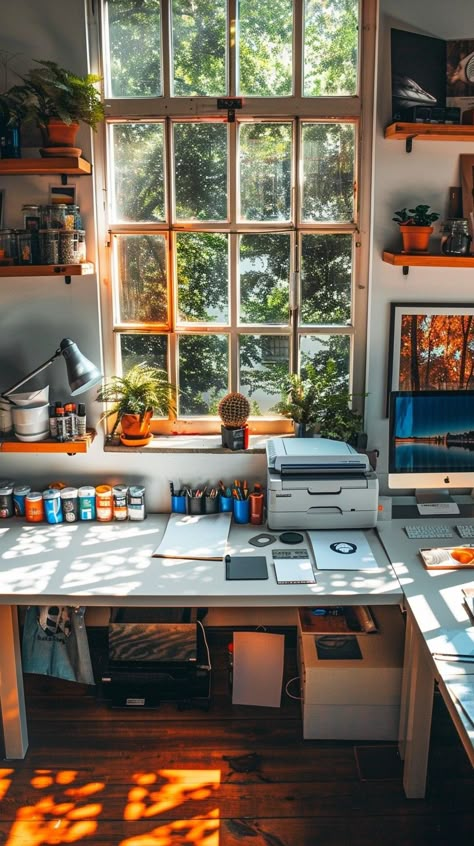 "Sunny #CreativeSpace: A sunlit #ArtStudio filled with #EssentialSupplies boasts an inspiring setup, perfect for #Crafting and #Creativity. #Studio #Sunlight #ArtisticInspirations #PaintingSupplies #Aiphoto #Stockcake ⬇️ #Download and 📝 #CreativePrompt 👉 https://stockcake.com/i/sunny-creative-space_1049909_932735" Artist Setup Art Rooms, Small Artist Studio, Dream Mapping, Book And Bed, Artist Home Studio, 2024 Home Decor Trends, Study Setup, Artist Space, Artist Workspace