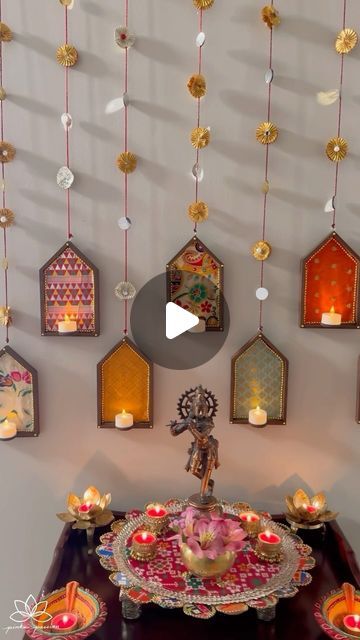 Desi Christmas, Diwali Henna, Dollar Tree Candlesticks, Ganesh Decoration, Diya Decoration Ideas, Ganesh Chaturthi Decoration, Diya Decoration, Diwali Decorations At Home, Diy Diwali Decorations