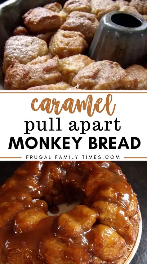 5 Minute Bread, Pull Apart Monkey Bread, Caramel Monkey Bread, Simple Family Recipes, Bread Pull Apart, Monkey Bread Recipe, Bread Dough Recipe, Recipes To Bake, Gooey Caramel