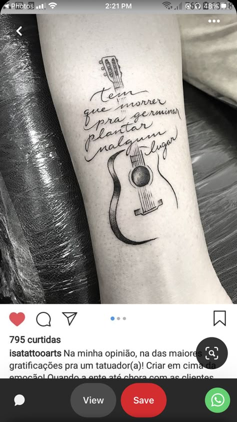 Guitar Tattoo For Men Acoustic, Guitar And Music Tattoo, Music Memorial Tattoo Ideas, Guitar Tattoo Ideas, Guitar Tattoos, Sparrow Tattoo Design, Tattoos For Dad Memorial, Guitar Tattoo Design, Unique Henna