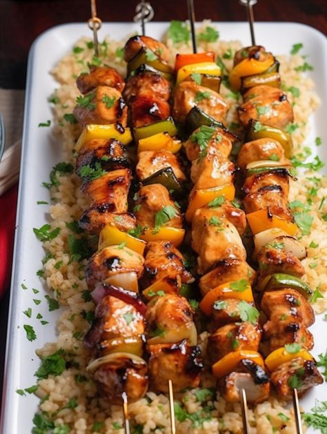 Chicken Kabob Marinade, Kabob Marinade, Grilled Kabob Recipes, Chicken Kabob Recipes, Grilled Chicken Kabobs, Steak Kabobs, Recipes For Chicken, Kabob Recipes, Chicken Kabobs