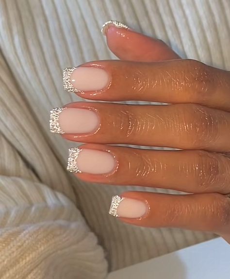 Sparkly French Nails, French Nails, Manicure, Nail Designs, Nails, Quick Saves