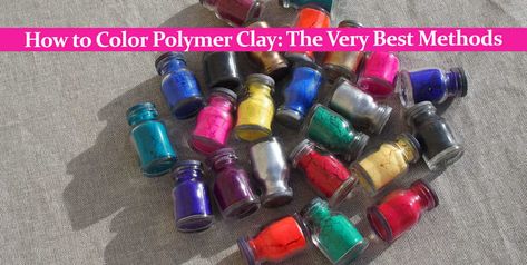 Paint For Polymer Clay, How To Make Polymer Clay Shine, How To Color Polymer Clay Diy, How To Colour Clay, Coloring Polymer Clay, How To Color Polymer Clay, How To Color Clay, Polymer Clay Painting Techniques, Polymer Clay Acrylic Paint