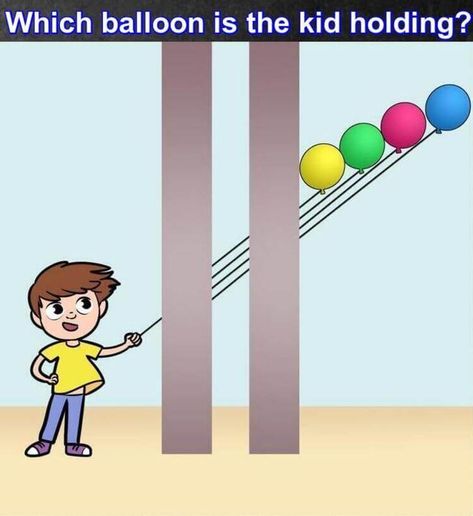 Which balloon is the Boy holding riddle : Picture Brain Teasers And Answers Brain Teasers And Answers, Picture Puzzles Brain Teasers, Kids Jokes And Riddles, Brain Teasers Pictures, Math Riddles Brain Teasers, Challenging Riddles, Intellectual Health, Riddle Pictures, Brain Teasers With Answers