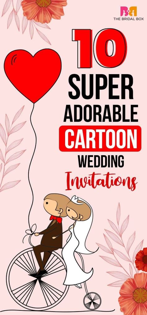 Cartoon Wedding Invitations, Cartoon Wedding, Dry Fruit Box, Colorful Wedding Invitations, Funny Wedding Invitations, Bridal Boxes, Dry Fruit, Facebook Video, 90s Cartoon