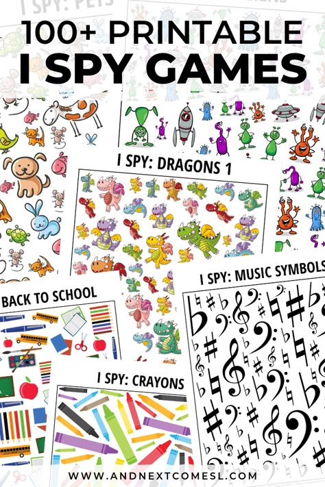 Do your kids love I spy games? There's over 100 printable I spy games for kids here for every season, occasion, and interest and tons of these are free printables! #ispygames #printablesforkids #ispygamesforkids Spy Preschool Activities, Preschool I Spy Free Printables, Free Printable I Spy Worksheets, Preschool I Spy Printables, Preschool Mazes Free Printable, Spy Games For Kids Activities, I Spy Printables For Kids Free, Free I Spy Printables, I Spy Free Printable