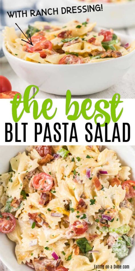 Blt Pasta Salad Recipe, Best Blt, Simple Baked Beans Recipe, Bacon Pasta Salad, Blt Pasta Salad, Bacon Lettuce Tomato, Blt Pasta, Blt Salad, Blt Pasta Salads