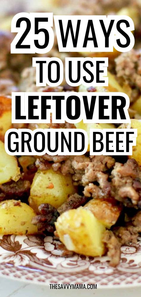 Looking for a fantastic dinner idea? Try these leftover ground beef recipes! Perfect for weeknight meals, you'll find delicious options that pair wonderfully with pasta and rice. From simple skillets to hearty casseroles, transform your leftovers into a satisfying and flavorful dinner. Discover how to make mealtime both effortless and delicious! Meals With Leftover Ground Beef, Ground Beef Uses, Uncommon Ground Beef Recipes, What To Make With Cooked Ground Beef, Recipes With Leftover Ground Beef, What To Do With Cooked Ground Beef, What To Do With Leftover Ground Beef, Leftover Ground Beef Recipes For Dinner, Browned Ground Beef Recipes