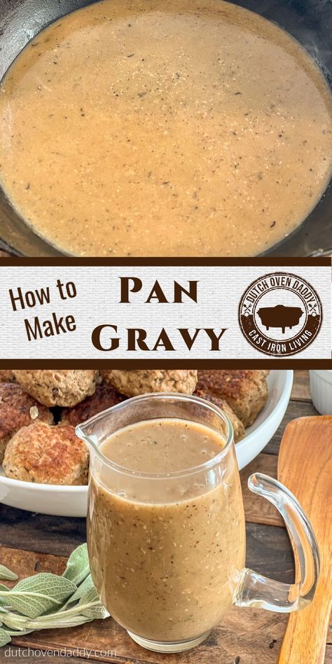 You can make amazing gravy without pan drippings from roasted meat with this basic recipe for Easy Skillet Pan Gravy. Making gravy is easy to do and can be made in less than 20 minutes. Making Gravy, Gravy Without Drippings, Homemade Gravy Recipe, Roast Gravy, Pork Gravy, Pan Gravy, How To Make Gravy, Skillet Pan, Beef Gravy