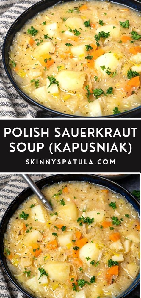 Roast Mutton, Polish Sauerkraut, Polish Soup, Hclf Vegan, Sauerkraut Soup, Nourishing Meals, Fermentation Crock, Sauerkraut Recipes, Polish Food