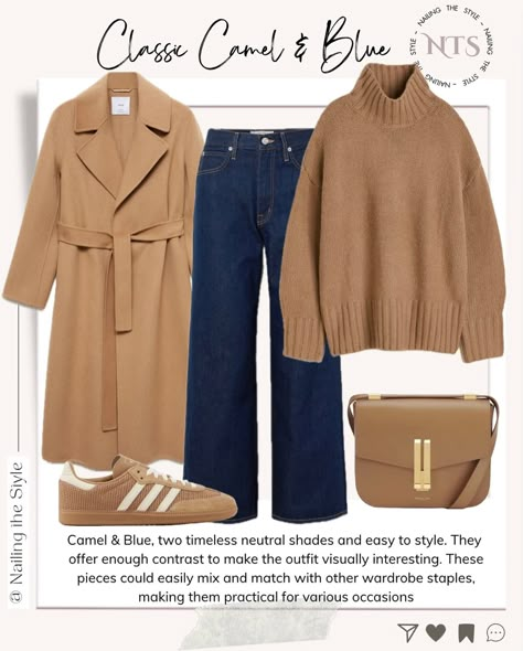 All three outfits revolve around the camel coat and jumper as central elements, which gives them a cohesive feel. Camel is a timeless, neutral tone that pairs well with almost anything, especially classic staples like jeans and trainers or boots. What do you think of these looks? Let me know in the comments👇💬 and share these styling tips with friends 🗣️ ✨Available items and some alternatives will be linked in stories and in October highlight✨ . . . . . #nailingthestyle #outfitoftheday #ou... Camel Sweater Outfit Winter, Camel Jumper Outfit, Winter Tone Outfits, Camel Trousers Outfit, Camel Sweater Outfit, Late Fall Outfits, Bougie Outfits, 2025 Outfits, Camel Outfit