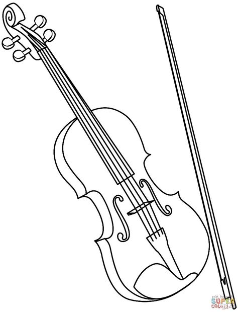 Violin Drawing Sketches, Orchestra Drawing, Drawing Contest Ideas, Instrument Drawing, Violin Drawing, Musical Instruments Drawing, Popular Coloring Pages, Pop Up Cards, Drawing Artwork