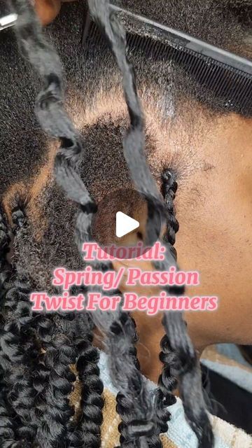 Passion Twist Crochet Tutorial, How To Start Passion Twist, How To Do Spring Twist, Spring Passion Twist, Passion Twists How To, Boho Twist Tutorial, How To Do Spring Twist Braids, Spring Twist Tutorial, Passion Twists With Rubber Bands