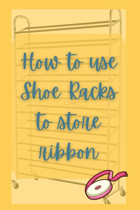 Indulge your love for beautiful ribbons guilt-free! Admit it, we're all a bit addicted. Finding the perfect ribbon for your next wreath is part of the joy. Uncover the best way to store your ribbon stash – Metal Shoe Racks! Learn how this clever storage solution keeps your ribbons organized and visible, so you never forget what you've bought. Say goodbye to ribbon chaos and hello to a tidy, accessible collection! 🎀✨ Store Ribbon Organizing Ideas, Craft Ribbon Organization, How To Store Ribbon Spools, How To Store Ribbons Storage Ideas Diy, Ribbon Spool Storage, Ribbon Rack Diy, Ribbon Storage Diy, Diy Ribbon Organizer, Ribbon Holder Ideas Organizing