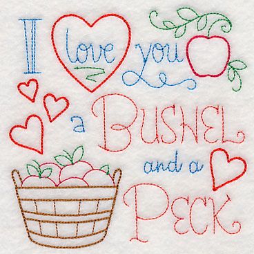 Machine Embroidery Designs at Embroidery Library! - Embroidery Quotes, A Bushel And A Peck, Bushel And A Peck, Sleepy Time, Embroidery Library, Bed Linens, Burp Cloth, Diy Embroidery, Embroidery Ideas