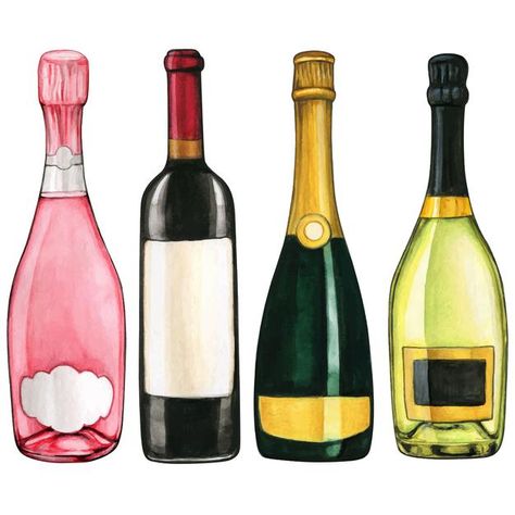 Wine Bottle Watercolor, Wine Bottle Drawing, Nothing Burns Like The Cold, Wine Bottle Illustration, Champagne Art, Transport Illustration, Aged Like Fine Wine, Drink Illustration, Bottle Drawing