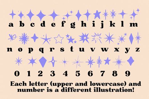 Star Lettering Fonts, Star Alphabet Letters, Small Fonts Alphabet, Star Letters Fonts, Graphic Text Design Typography, Star Fonts Alphabet, Space Fonts Alphabet, Different Ways To Draw Stars, Cute Font Alphabet