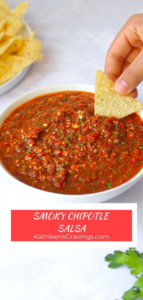 Roasted Chipotle Salsa Recipe, Homemade Chipotle Salsa, Smokey Chipotle Salsa, Salsa With Chipotle Peppers, Canned Chipotle Pepper Recipes, Smoky Salsa Recipe, Smoked Salsa Recipe, Chipotle Pepper Recipes, Chipotle Salsa Recipe