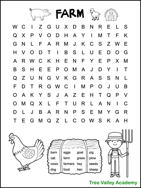 Farm Activity Sheets, Farm Word Search, 1st And 2nd Grade Activities, Find A Word Free Printable, 3rd Grade Activities Worksheets, Easy Word Search For Kindergarten, Word Search Grade 2, 2nd Grade Activities Worksheets, 2nd Grade Coloring Sheets