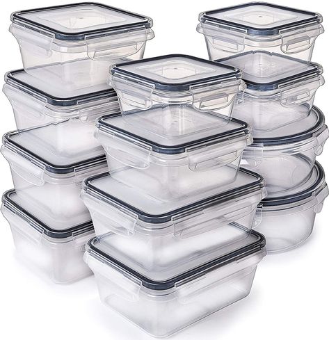 Plastic Containers With Lids, Plastic Food Containers, Gadgets Kitchen Cooking, Food Storage Container Set, Food Storage Container, Snap Lock, Kitchen Cleaning Hacks, Meal Prep Containers, Plastic Container