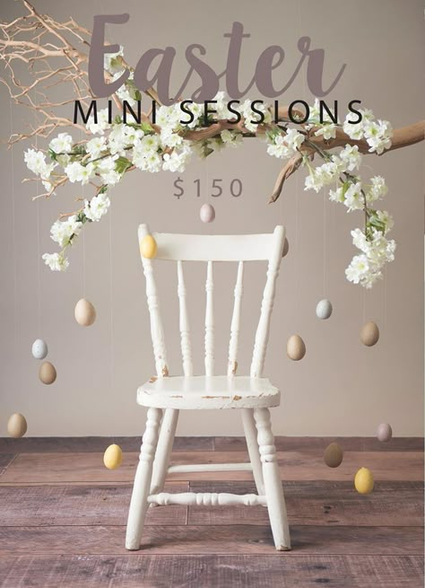 Spring Minis Photography Indoor, Easter Studio Photoshoot, Easter Set Up Photography, Spring Photoshoot Indoor, Simple Easter Photoshoot, At Home Easter Photoshoot, Outside Easter Photography Ideas, Easter Mini Session Indoor, Easter Photography Ideas Mini Sessions