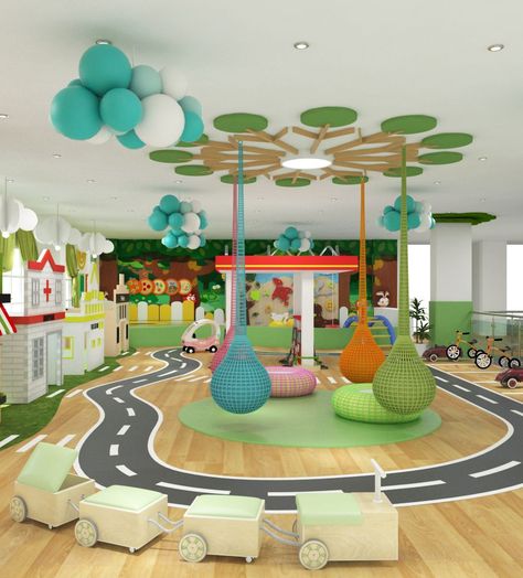 Indoor Playground Design, Daycare Furniture, Kids Indoor Play, Indoor Play Centre, Indoor Playroom, Kindergarten Interior, Preschool Furniture, Daycare Decor, Daycare Design