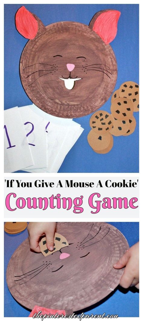 Crafts For If You Give A Mouse A Cookie, If You Give A Mouse A Cookie Preschool, Give A Mouse A Cookie Craft, Mouse Paper Plate Craft, Aba Crafts, Fall Storytime, Twos Classroom, Cookie Counting, Cookie Activities