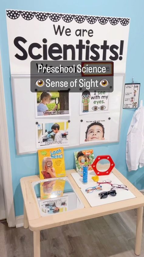 Facebook Science Area Preschool, 2024 Prep, Preschool Science Center, Science Center Preschool, Investigation Area, Reception Classroom, Science Area, We Are Scientists, Science Centers