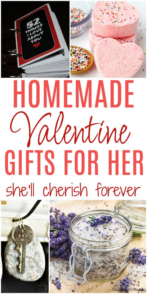 You'll love these DIY Valentine Day gifts for her. Many thoughtful and romantic gifts that your girlfriend or wife will love. Diy Handmade Valentine Gifts, Homemade Romantic Gifts For Her, Gifts For Her Valentines Day, Valentines Crafts For Girlfriend, Diy Craft For Girlfriend, Diy Girlfriend Gifts Romantic, Cute Valentine’s Day Ideas For Girlfriend, Valentines Day Gift Basket For Her, Cute Valentine Gifts For Girlfriend