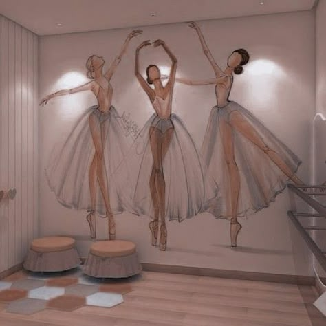 Ballet Bedroom, Ballet Room, Dance Studio Design, Ballet Shop, Dance Studio Decor, Ballerina Room, Ballet Decor, Baby Ballet, Dance Rooms